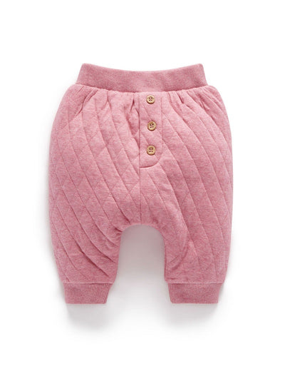 Purebaby Quilted Slouchy Track Pants - Beetroot Melange