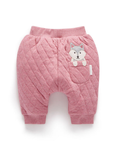 Purebaby Quilted Slouchy Track Pants - Beetroot Melange