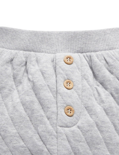 Purebaby Quilted Slouchy Track Pants - Grey Melange