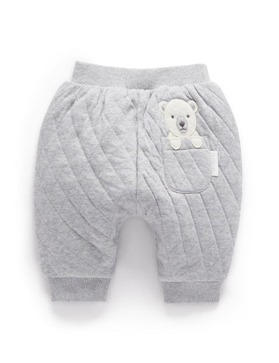 Purebaby Quilted Slouchy Track Pants - Grey Melange