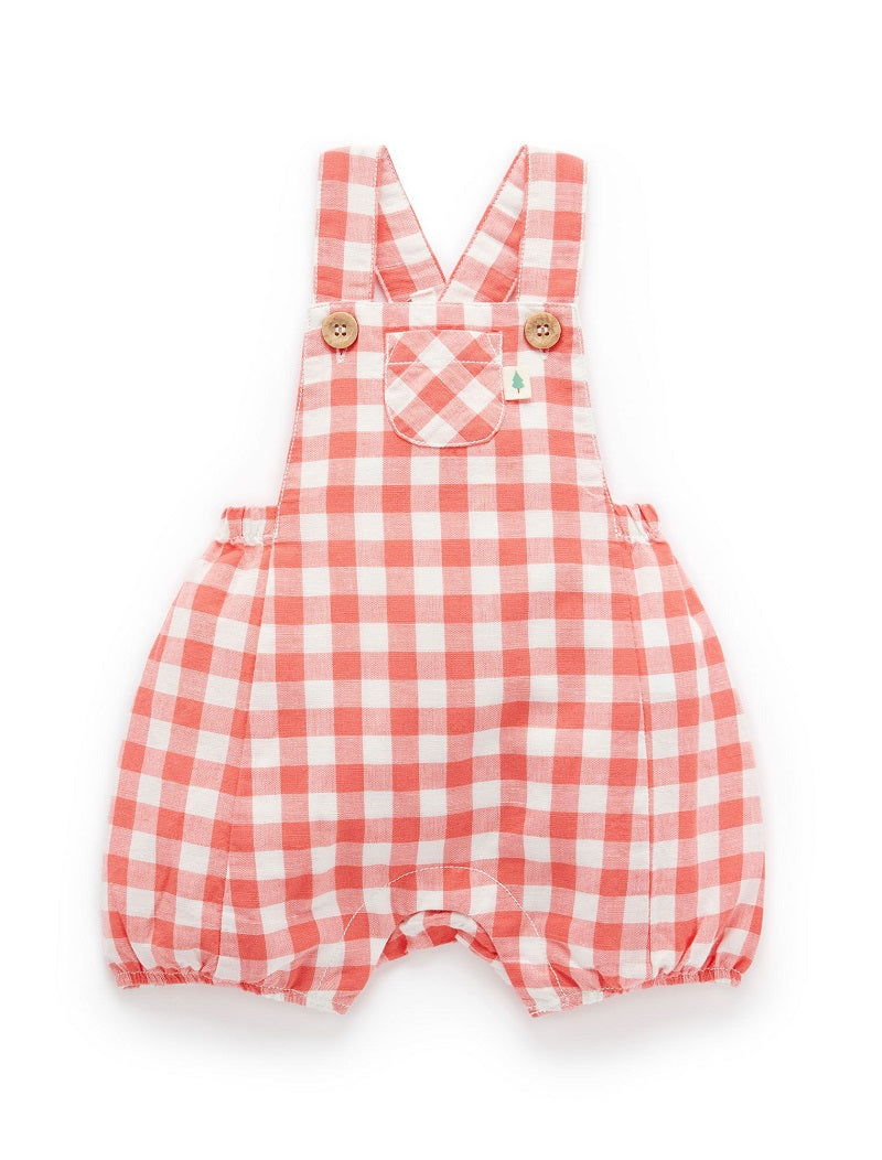 Purebaby Gingham Overall - Vintage Red Gingham