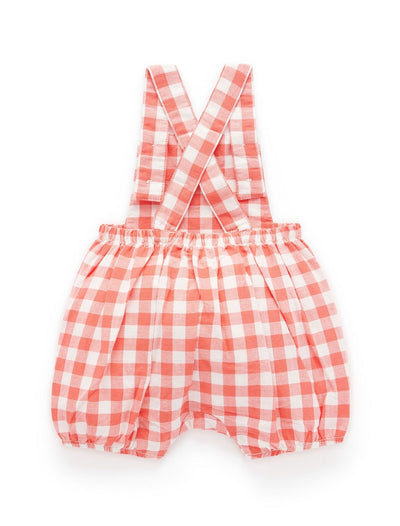 Purebaby Gingham Overall - Vintage Red Gingham