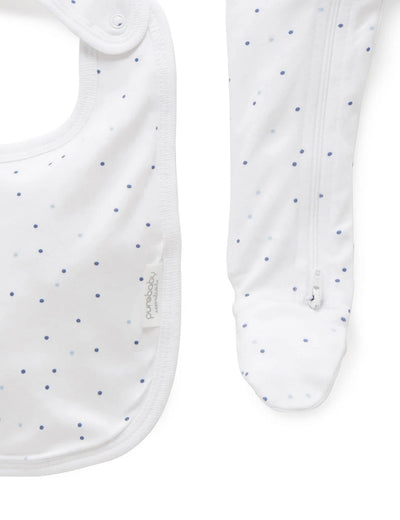 Purebaby Organic 3 Piece Set - Pale Blue Spot