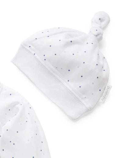 Purebaby Organic 3 Piece Set - Pale Blue Spot