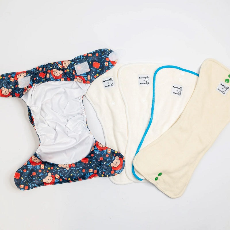 Monarch Ultimate Wipeable Cloth Nappy V3.0 With Snaps - Paddington Baby