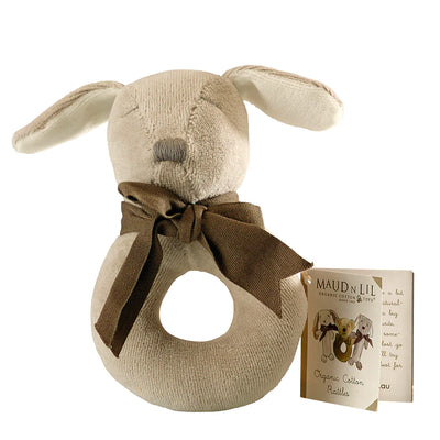 Maud n Lil Organic Paws Donut Rattle - Grey/White