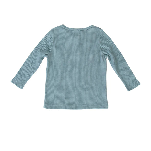 Peggy Halo Henley Tee - Bluesurf