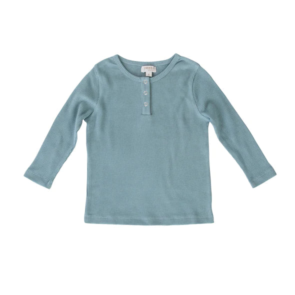 Peggy Halo Henley Tee - Bluesurf