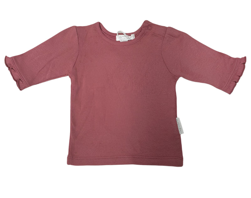 Purebaby Pointelle Rib Layering Top - Crabapple