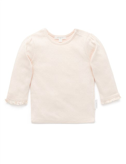 Purebaby Pointelle Rib Layering Top - Peach