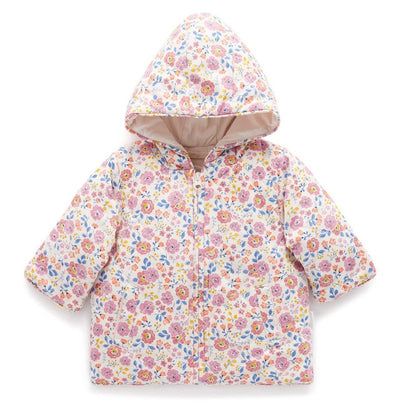 Purebaby Quilted Jacket - Pansy Print