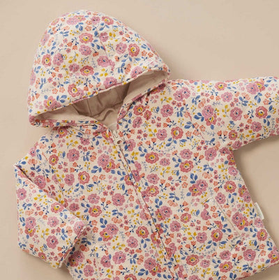 Purebaby Quilted Jacket - Pansy Print