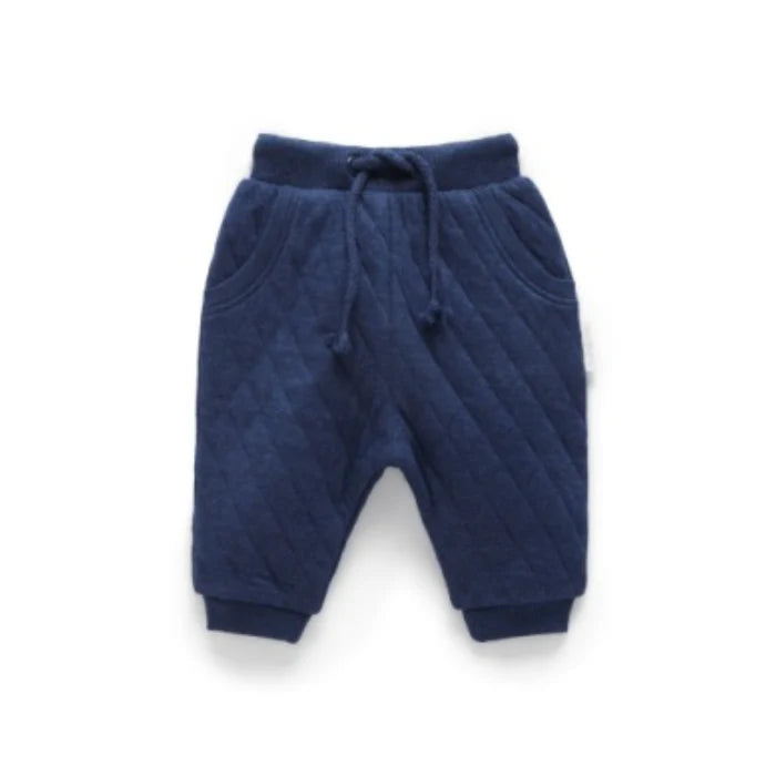 Purebaby Quilted Track Pants - Captain Melange