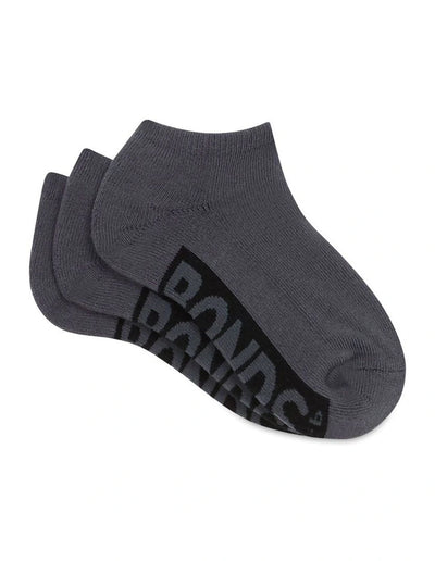 Bonds Kids Cushioned Low Cut Socks 3 Pack - School Grey