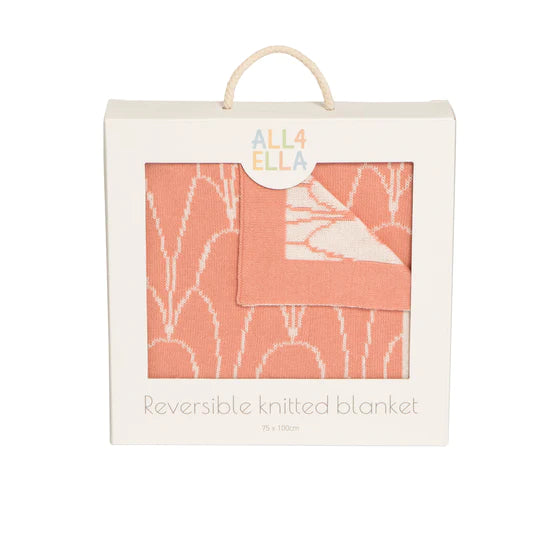 All 4 Ella Reversible Blanket - Antique Blush