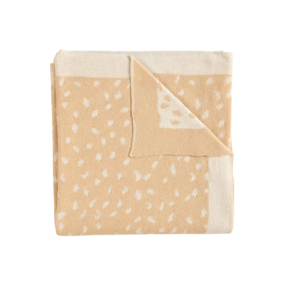 All 4 Ella Reversible Blanket - Beige Dots