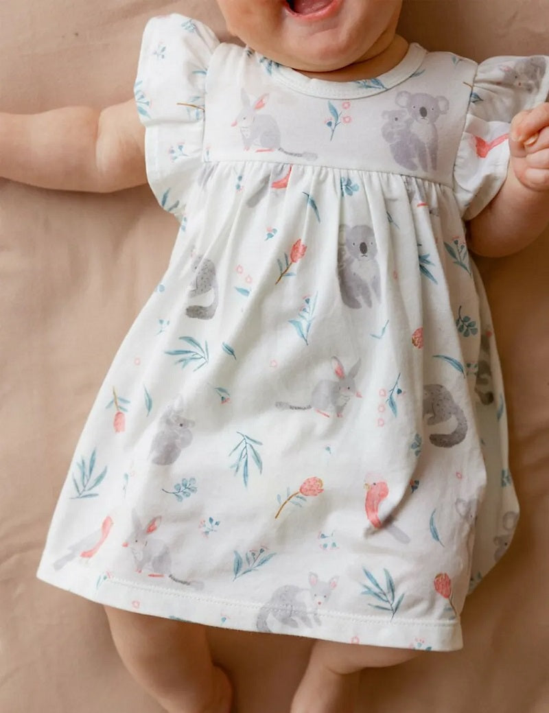 Purebaby Ruffle Dress Bodysuit - Blossom Friends