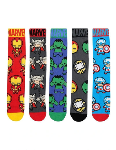 Bonds Men's Avengers Crew Socks 5 Pack - Ironman/Captain America/Hulk/Thor