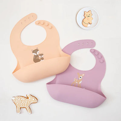 Playground Silicone Bib - Fox/Blush