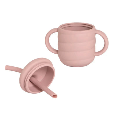 All 4 Ella Silicone Sippy Cup With Straw - Dusty Pink