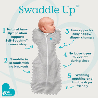 Love To Dream Swaddle Up™ Bamboo Original 1.0 TOG - Grey Dot