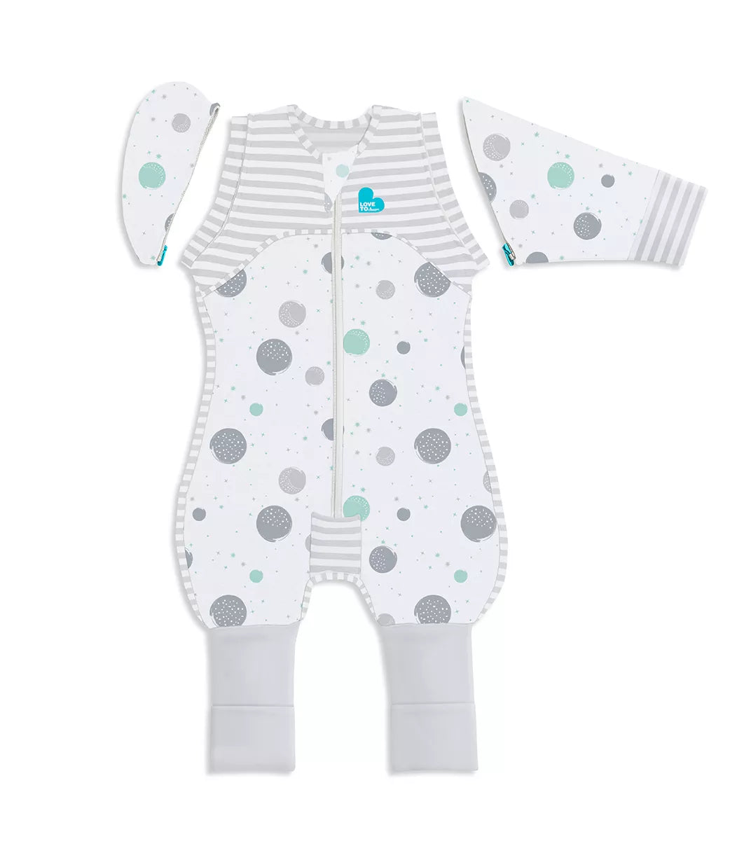 Love To Dream Swaddle Up™ Transition Suit Lite 0.2 TOG - Moon Phases White