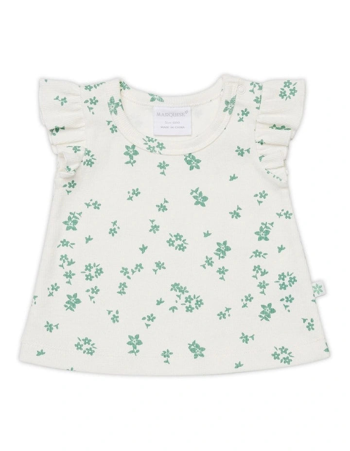Marquise Top And Nappy Cover Set - Flower Posie Print