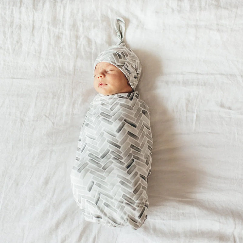 Copper Pearl Swaddle Wrap/Blanket - Alta Grey Herringbone