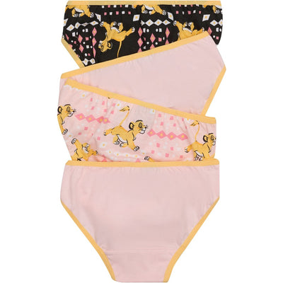 Rio Disney Lion King Girls 4 Pack Brief - Pink & Black