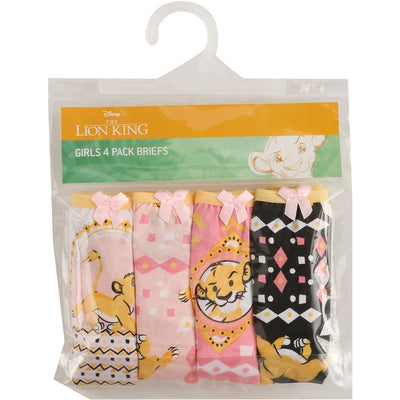 Rio Disney Lion King Girls 4 Pack Brief - Pink & Black