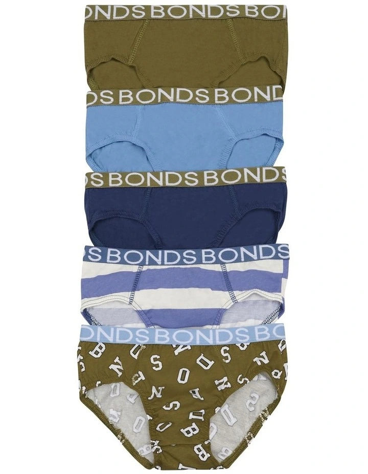 Bonds Boys Brief 5 Pack - Bonds Game Day