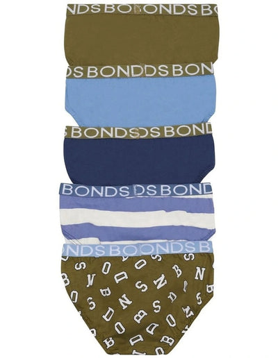 Bonds Boys Brief 5 Pack - Bonds Game Day