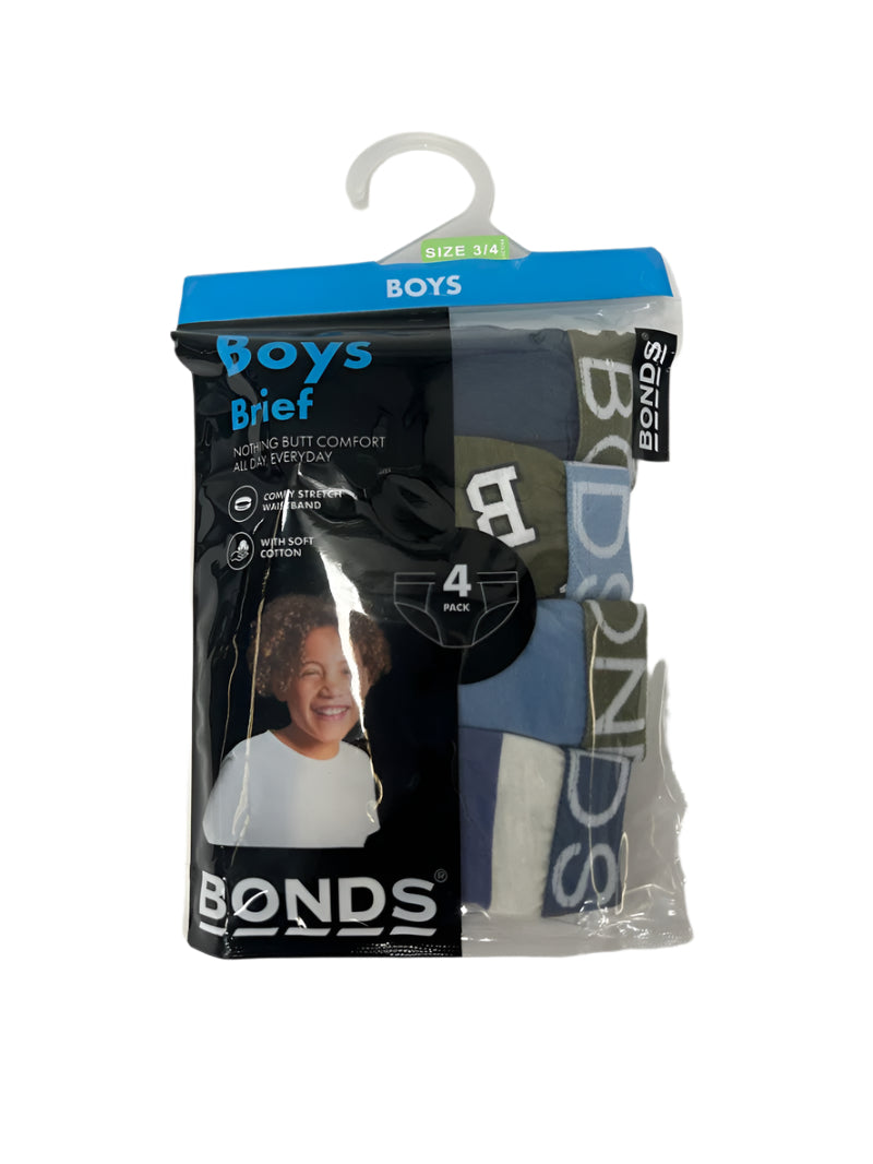 Bonds Boys Brief 4 Pack - Bonds Game Day