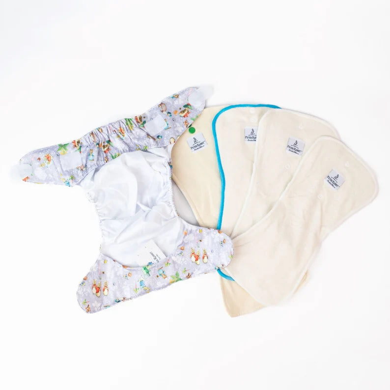 Monarch Ultimate Wipeable Cloth Nappy V3.0 With Hook & Loop - Peter Rabbit Spring