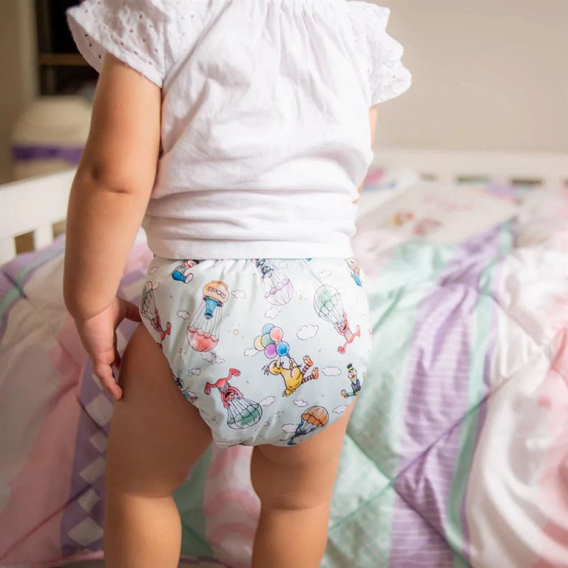 Monarch Ultimate Wipeable Cloth Nappy V3.0 With Hook & Loop - Sesame Street Nostalgia
