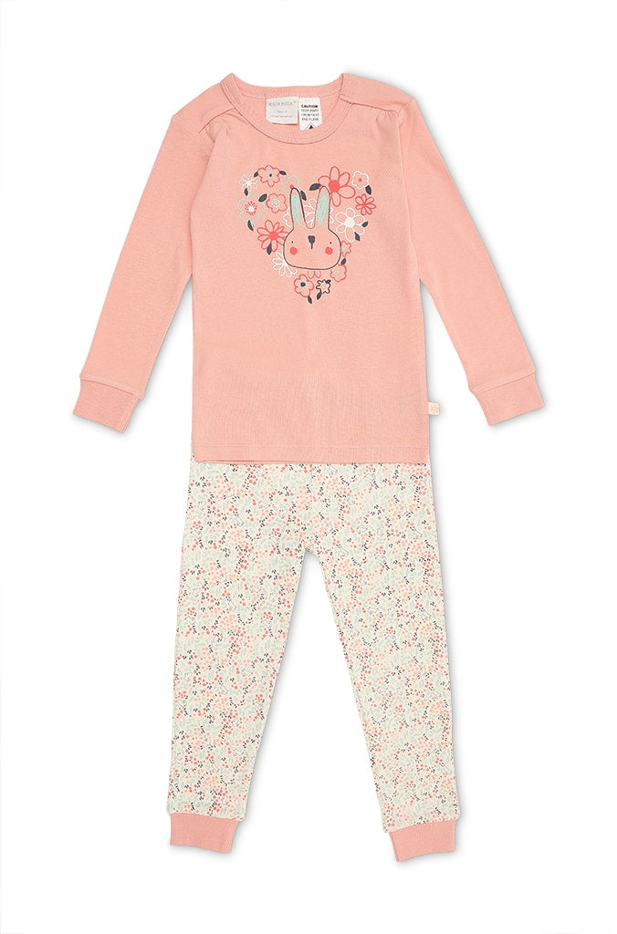 Marquise Girls Bunny Hop Pyjamas - Pink/Print
