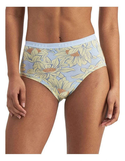 Bonds Womens Cottontails Full Brief 3 Pack - Sun Floral/Base Blush/Clean Slate