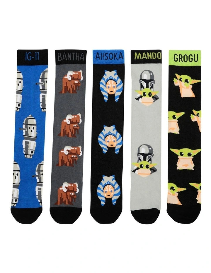 Bonds Men's Star Wars Crew Socks 5 Pack - Mandalorian