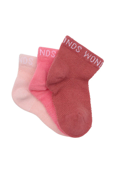 Bonds Baby Wondercool Socks 3 Pack - Marcona/Punch Brick Dust Girl