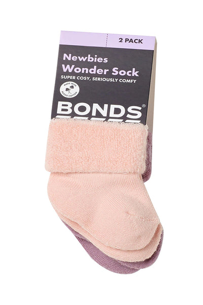 Bonds Baby Wondersock 2 Pack - Mauve/Pink