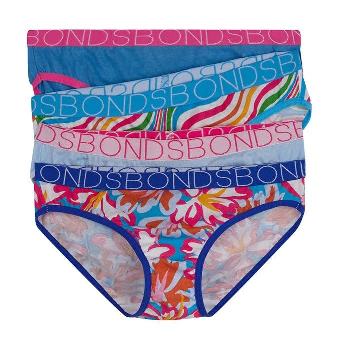 Bonds Girls Bikini 4 Pack - Chill Out Floral
