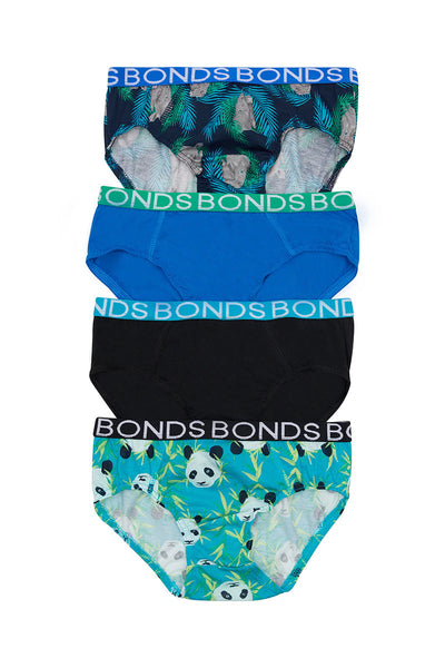 Bonds Boys 4 Pack Brief - Rodney Rhino