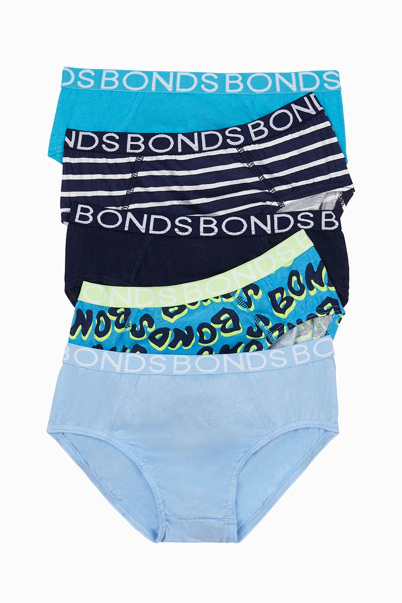 Bonds Boys Brief 5 Pack - Bonds Logo Motion