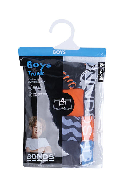 Bonds Boys Trunk 4 Pack - Bonds Revibe Logo