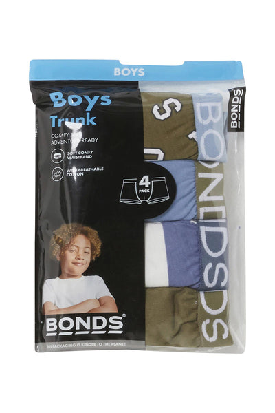 Bonds Boys Trunk 4 Pack - Bonds Game Day