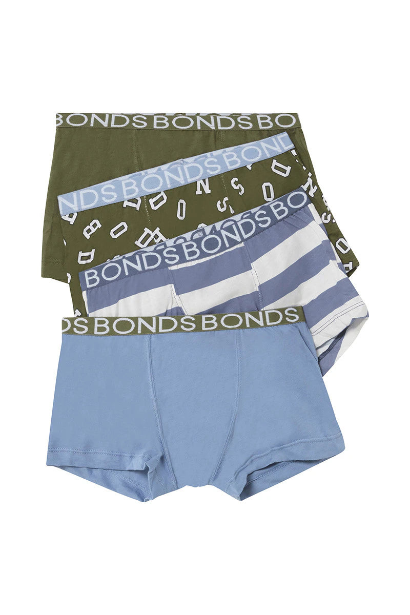 Bonds Boys Trunk 4 Pack - Bonds Game Day