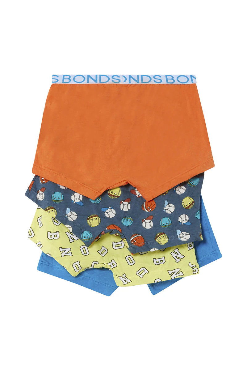 Bonds Boys Trunk 4 Pack - Bonds Game Day Orange