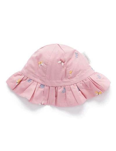 Purebaby Butterfly Embroidered Sunhat - Butterfly Broderie