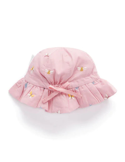 Purebaby Butterfly Embroidered Sunhat - Butterfly Broderie