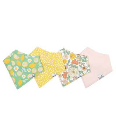 Copper Pearl Bandana Bib Set 4 Pack - Lemon